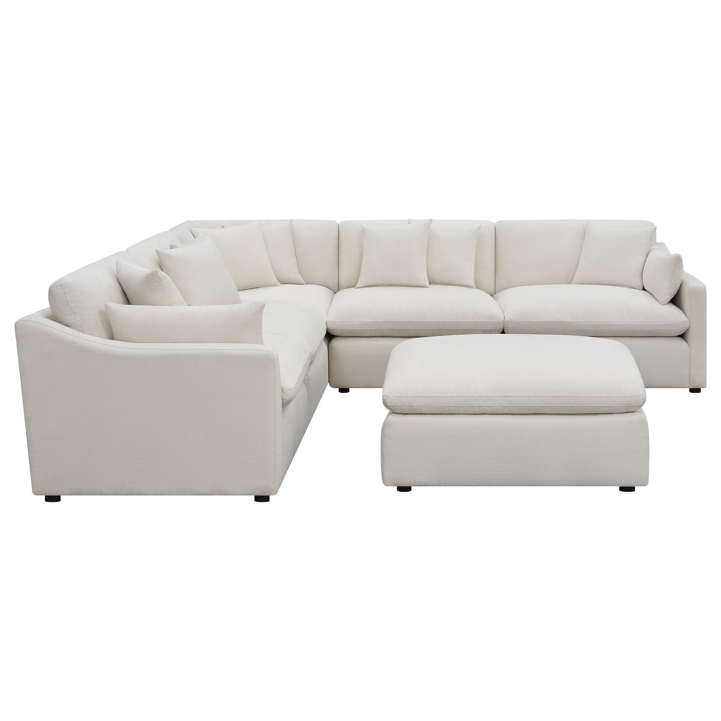 shawna 6-piece upholstered modular sectional sofa ivory