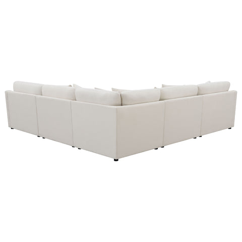 Georgina 6-piece Upholstered Modular Sectional Sofa IvoryIvory