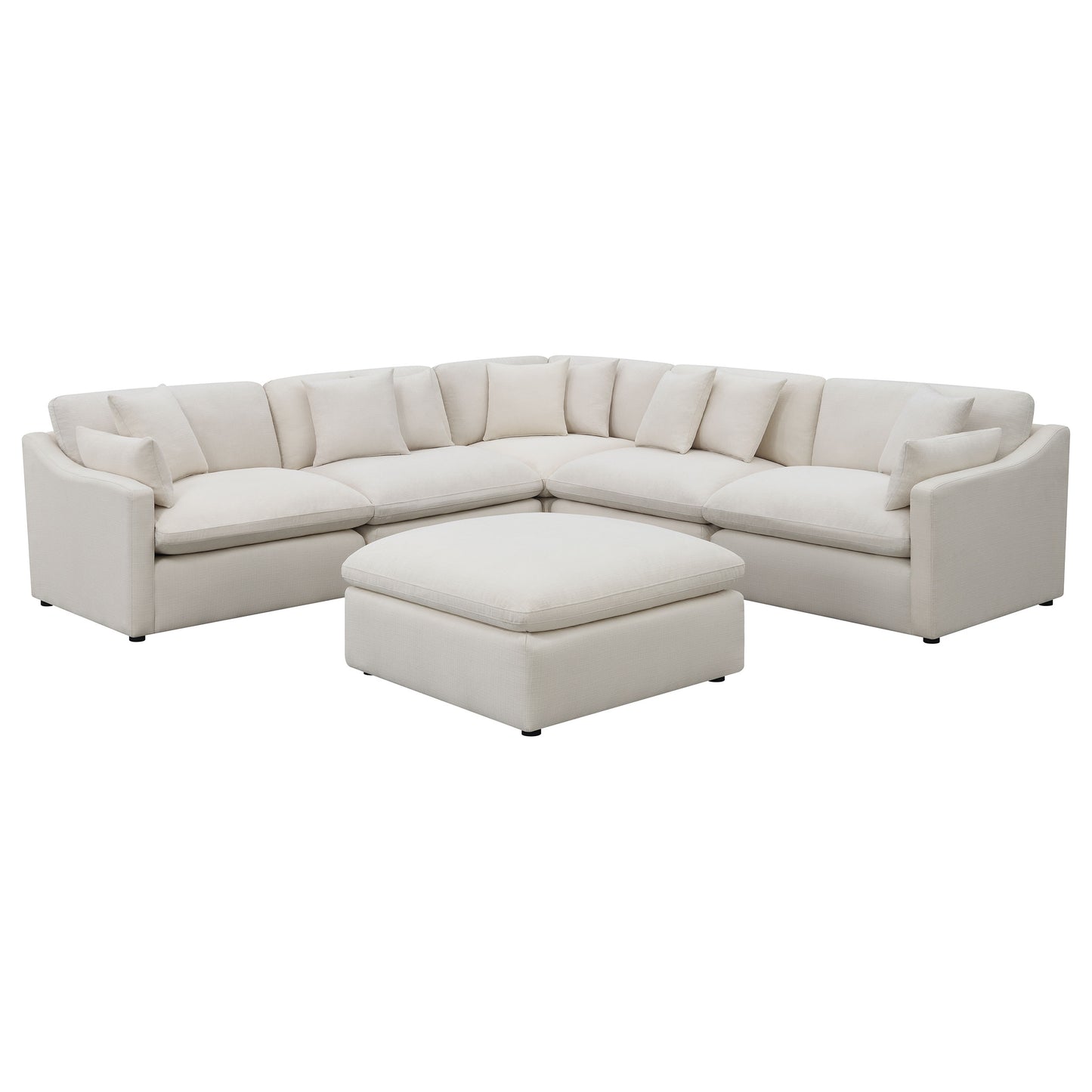 shawna 6-piece upholstered modular sectional sofa ivory