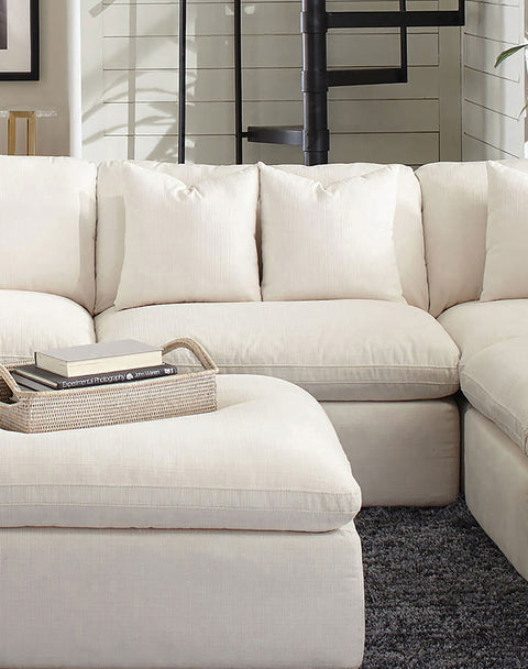 Georgina Upholstered Armless Chair IvoryIvory