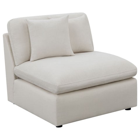 Georgina Upholstered Armless Chair IvoryIvory