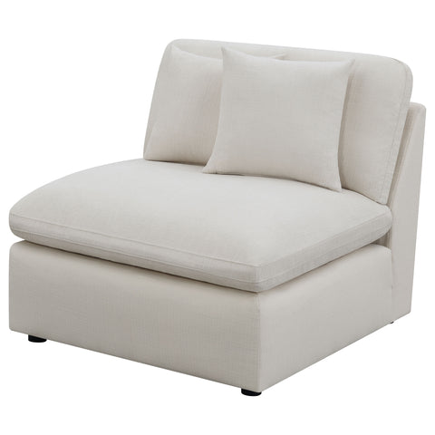 Georgina Upholstered Armless Chair IvoryIvory