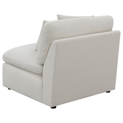Georgina Upholstered Armless Chair IvoryIvory