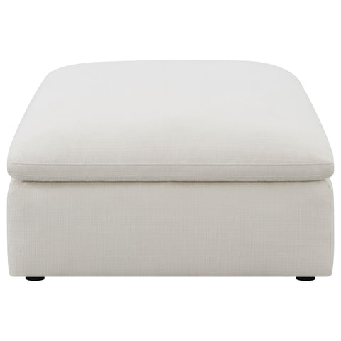 Georgina Square Upholstered Ottoman IvoryIvory