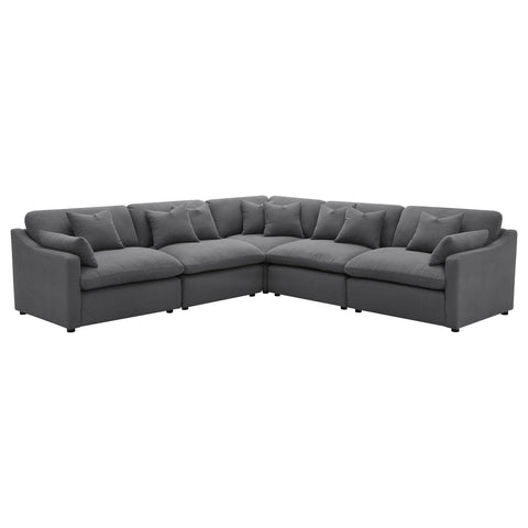 Destino 5-piece Upholstered Modular Sectional Sofa Charcoal