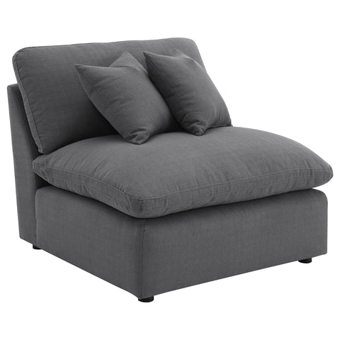 Georgina Upholstered Armless Chair CharcoalCharcoal