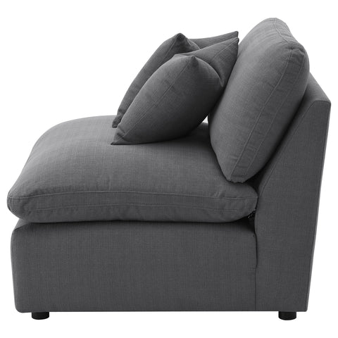 Georgina Upholstered Armless Chair CharcoalCharcoal