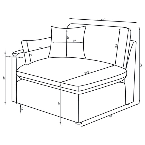 Miley Upholstered LAF Chair Charcoal