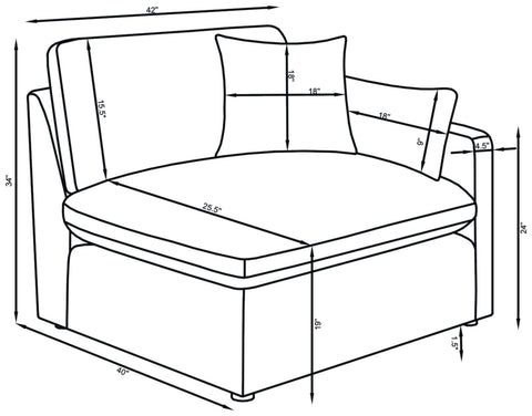 Miley Upholstered RAF Chair Charcoal