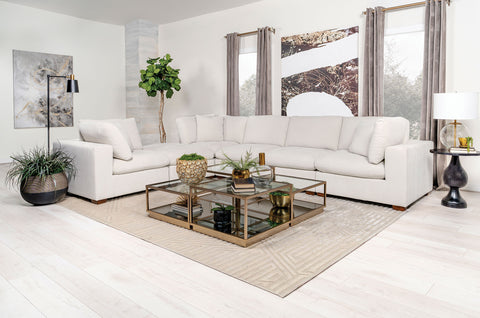 Zakiya 5-piece Upholstered Modular Sectional Sofa IvoryIvory