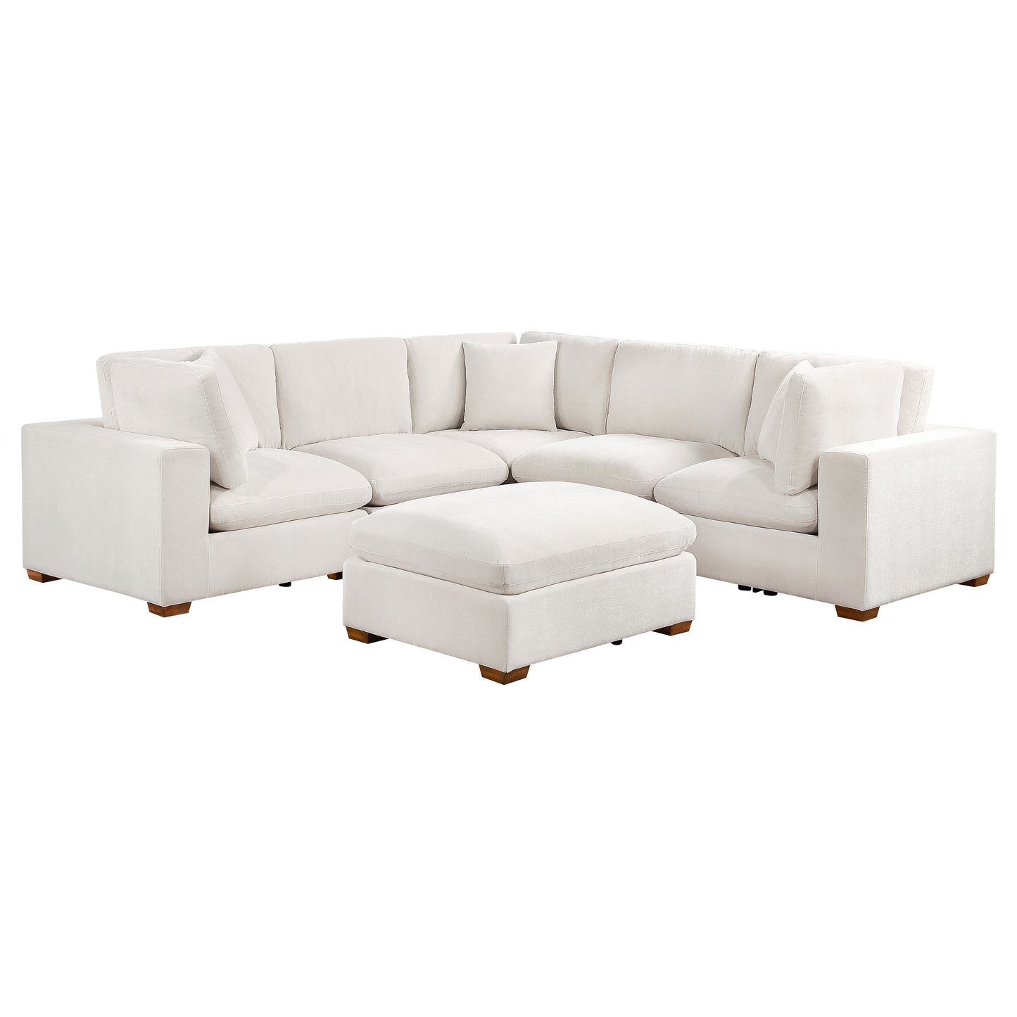 phoenix 5-piece upholstered modular sectional sofa ivory