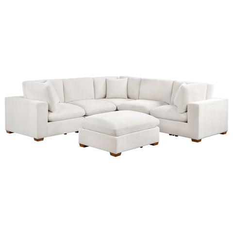 Zakiya 5-piece Upholstered Modular Sectional Sofa IvoryIvory