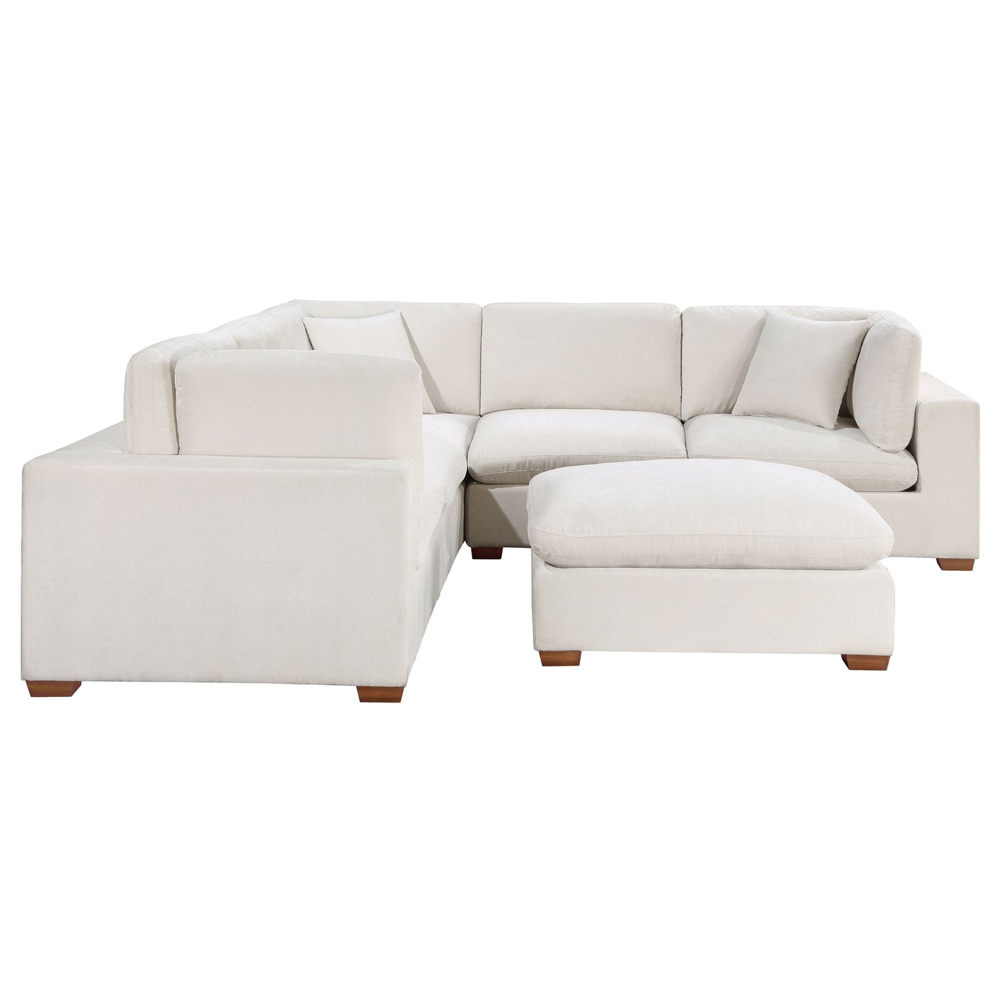 phoenix 5-piece upholstered modular sectional sofa ivory