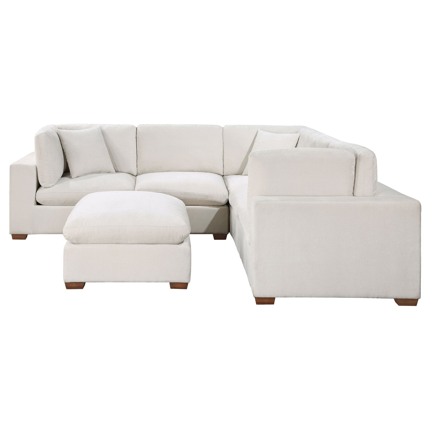 phoenix 5-piece upholstered modular sectional sofa ivory