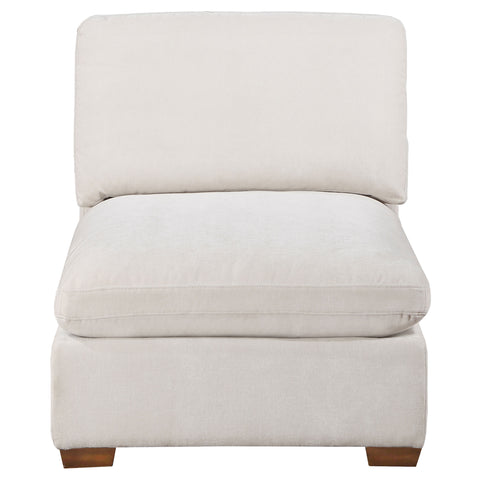 Zakiya Upholstered Armless Chair IvoryIvory