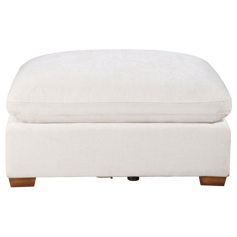 Zakiya Rectangular Upholstered Ottoman IvoryIvory