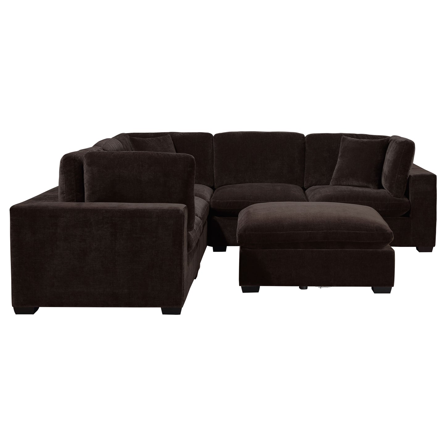 phoenix 5-piece upholstered modular sectional chocolate