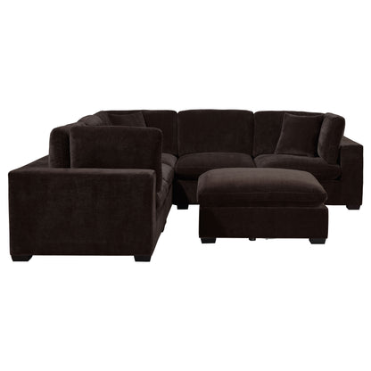 Phoenix 5-piece Upholstered Modular Sectional Chocolate