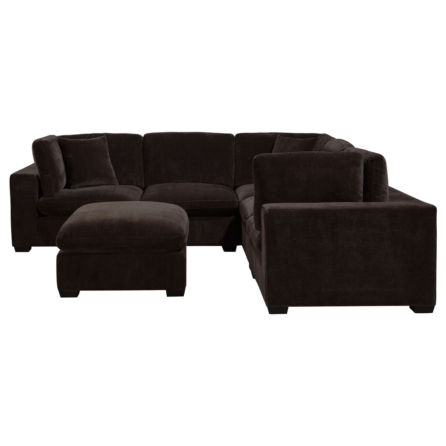 phoenix 5-piece upholstered modular sectional chocolate