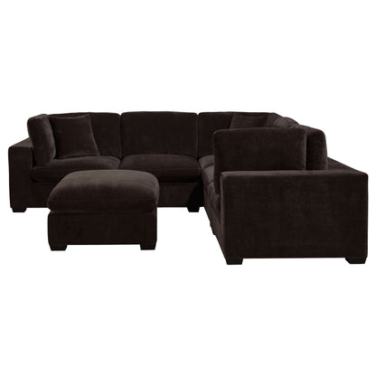 Phoenix 5-piece Upholstered Modular Sectional Chocolate