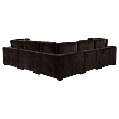 Phoenix 5-piece Upholstered Modular Sectional Chocolate