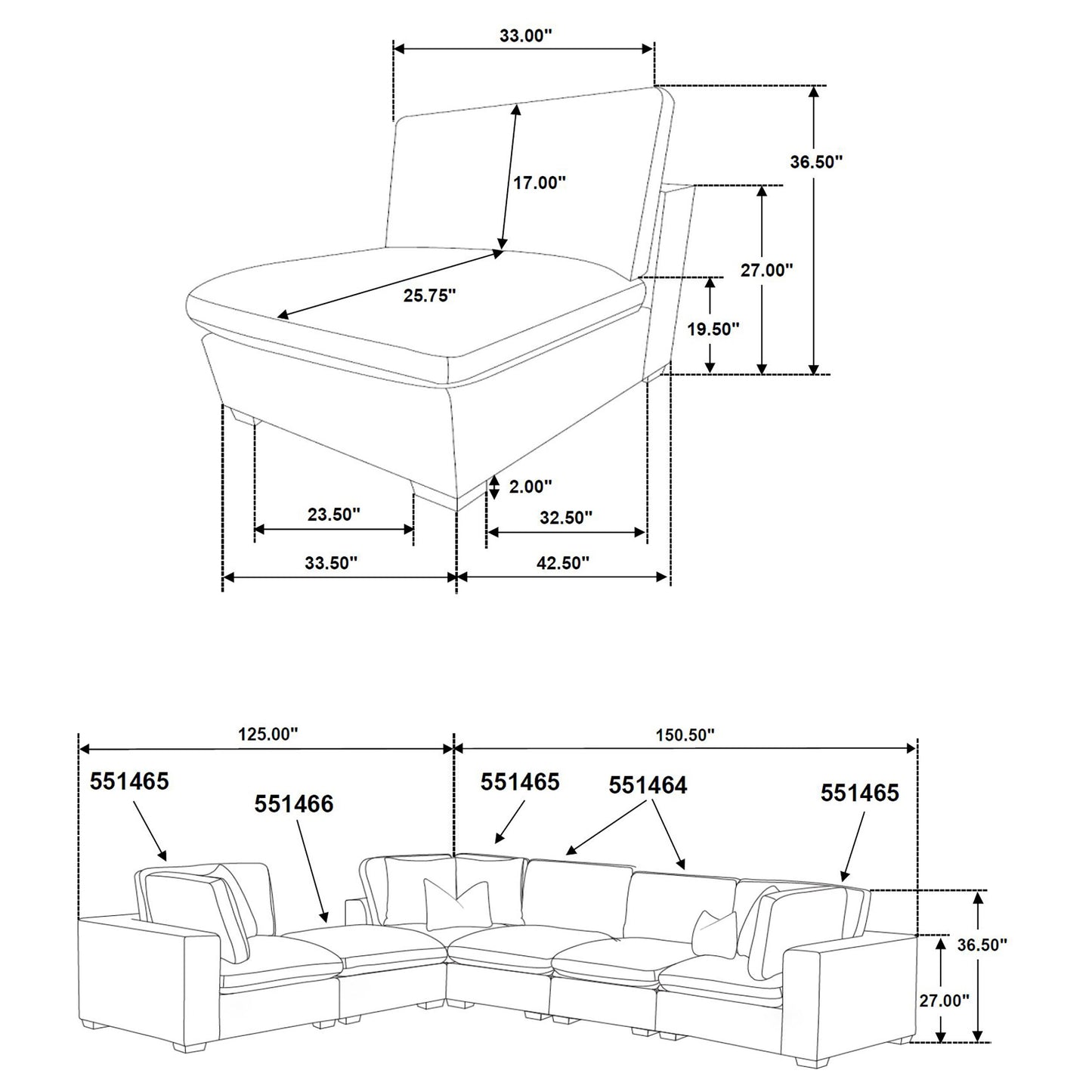 phoenix 5-piece upholstered modular sectional chocolate