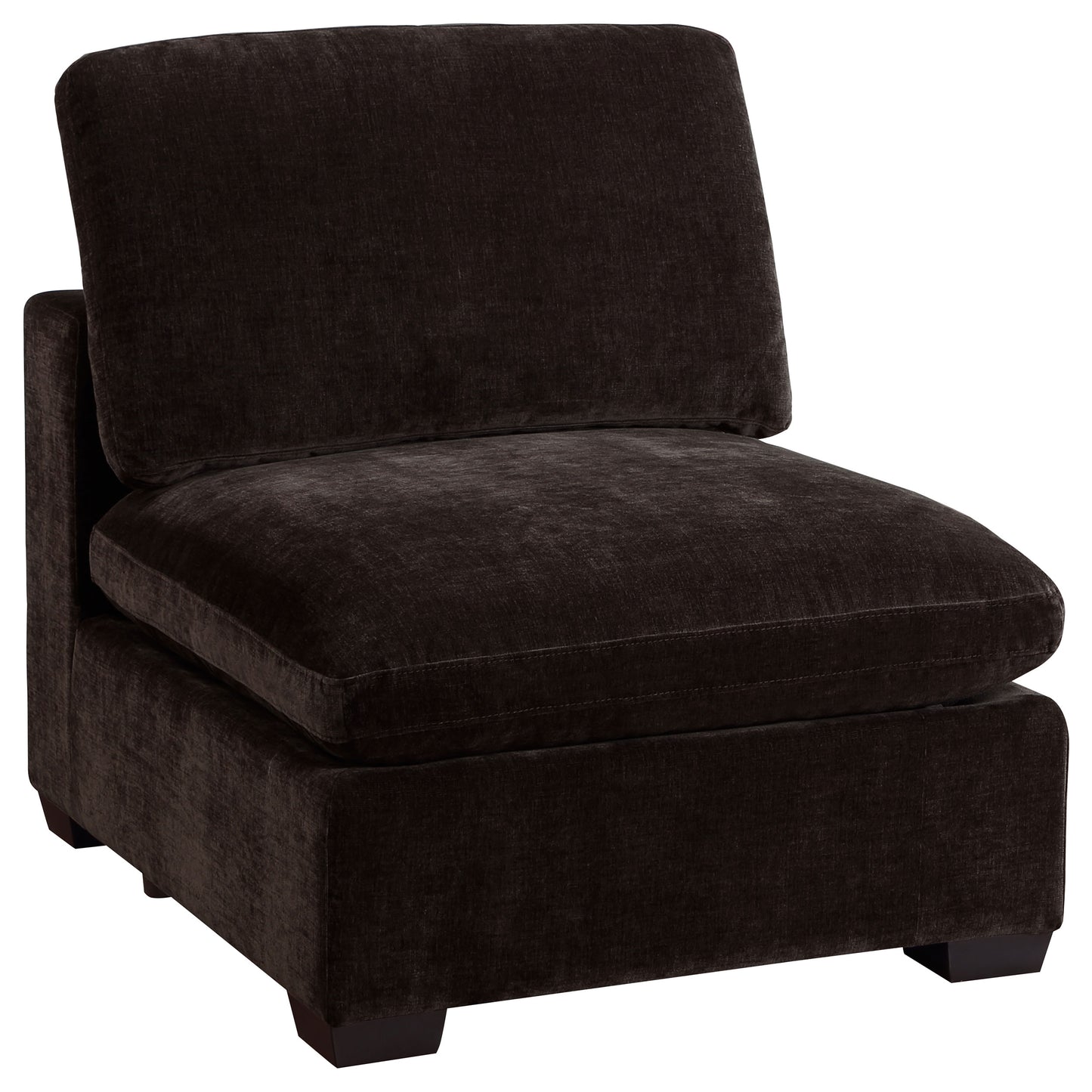 phoenix upholstered armless chair dark chocolate