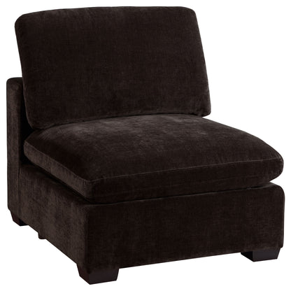 Phoenix Upholstered Armless Chair Dark Chocolate