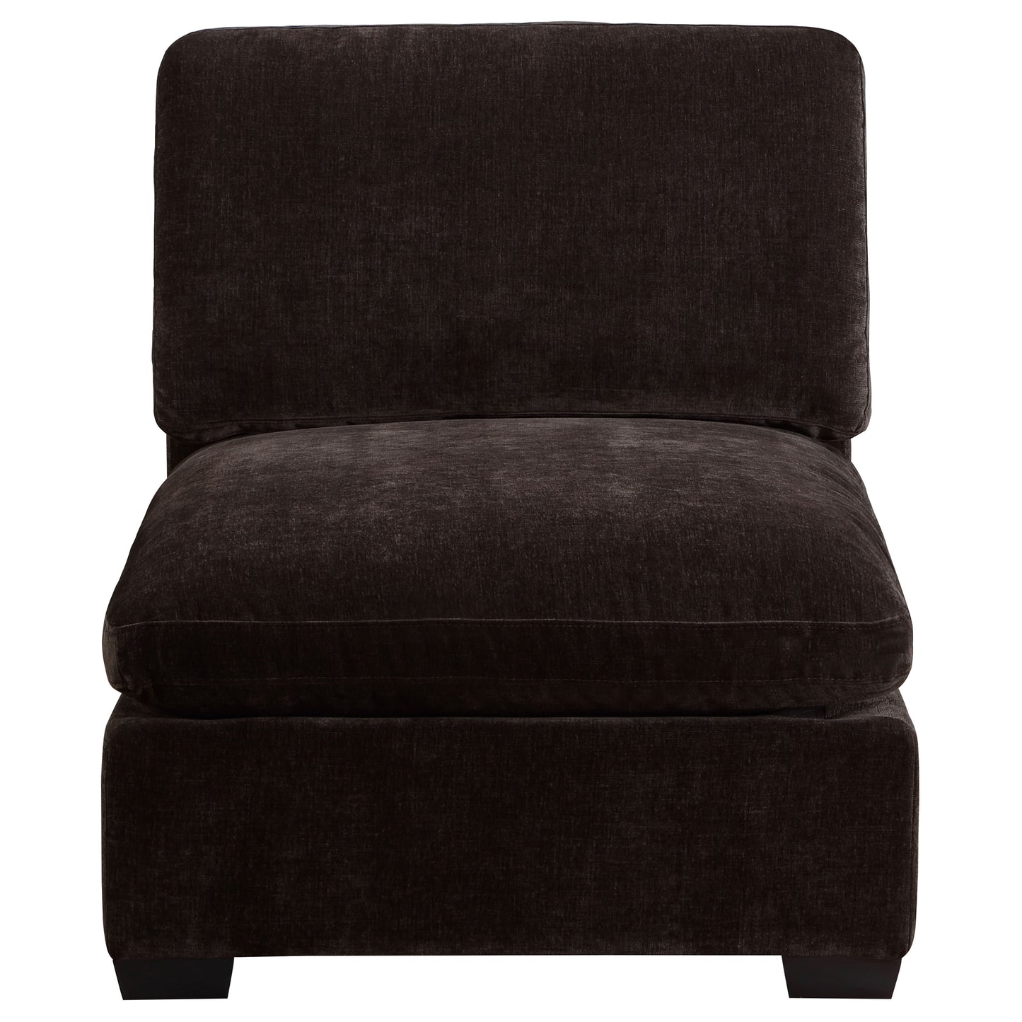 phoenix upholstered armless chair dark chocolate