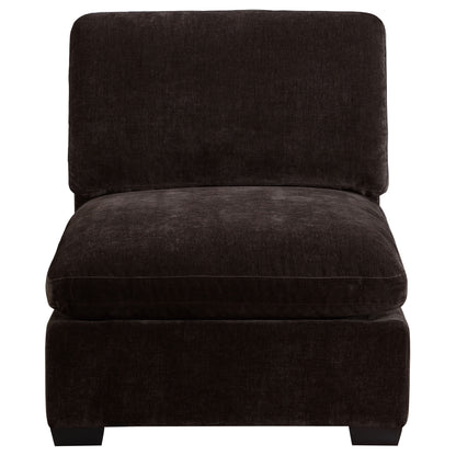 Phoenix Upholstered Armless Chair Dark Chocolate