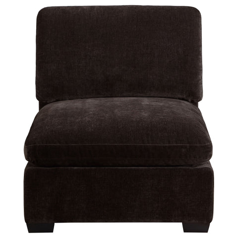 Zakiya Upholstered Armless Chair Dark ChocolateDark Chocolate
