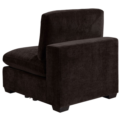Zakiya Upholstered Armless Chair Dark ChocolateDark Chocolate
