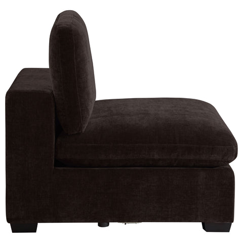 Zakiya Upholstered Armless Chair Dark ChocolateDark Chocolate