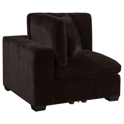 Phoenix Upholstered Corner Chair Dark Chocolate