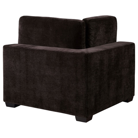 Zakiya Upholstered Corner Chair Dark ChocolateDark Chocolate