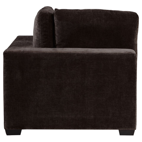 Zakiya Upholstered Corner Chair Dark ChocolateDark Chocolate