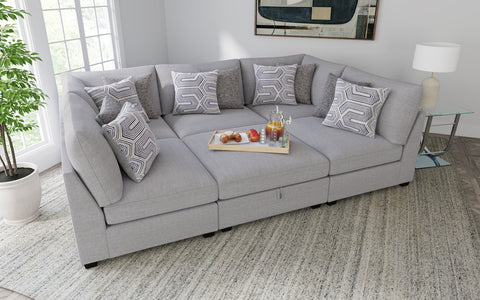 Brooke 6-piece Upholstered Modular Sectional Sofa Grey