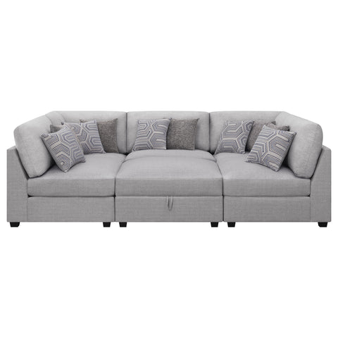 Brooke 6-piece Upholstered Modular Sectional Sofa Grey