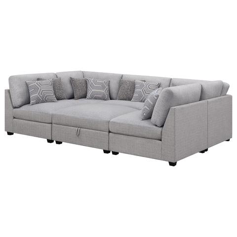 Brooke 6-piece Upholstered Modular Sectional Sofa Grey