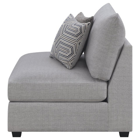 Dione Upholstered Armless Chair GreyGrey