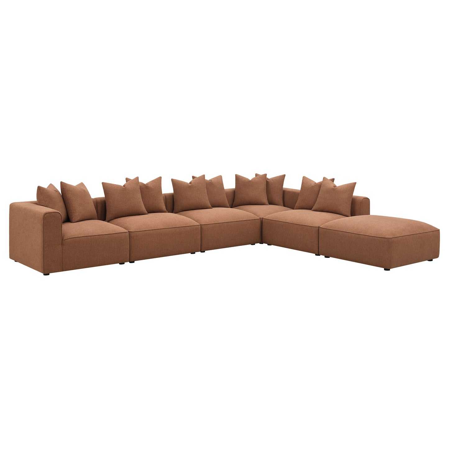 donna 6-piece upholstered modular sectional terracotta