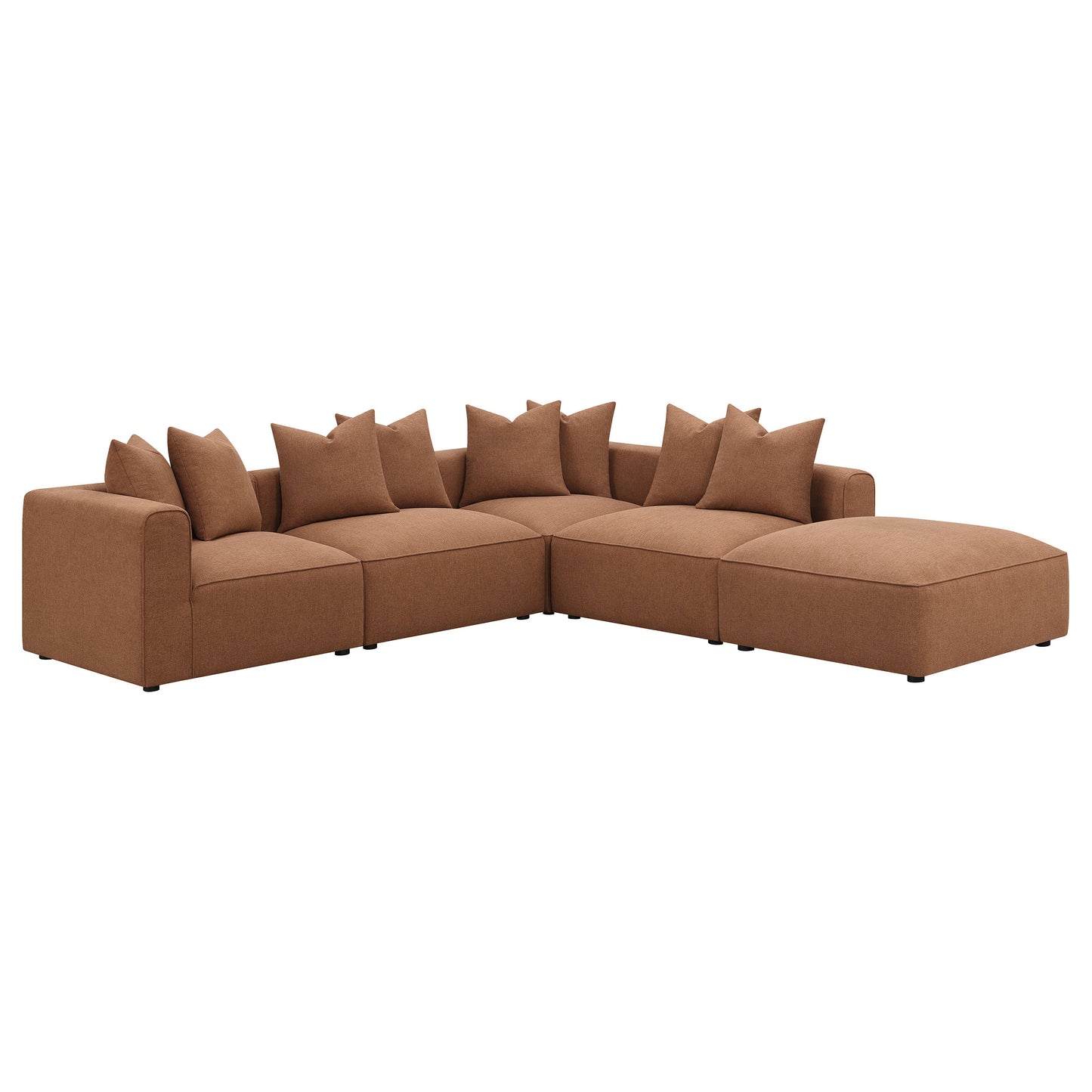 donna 6-piece upholstered modular sectional terracotta