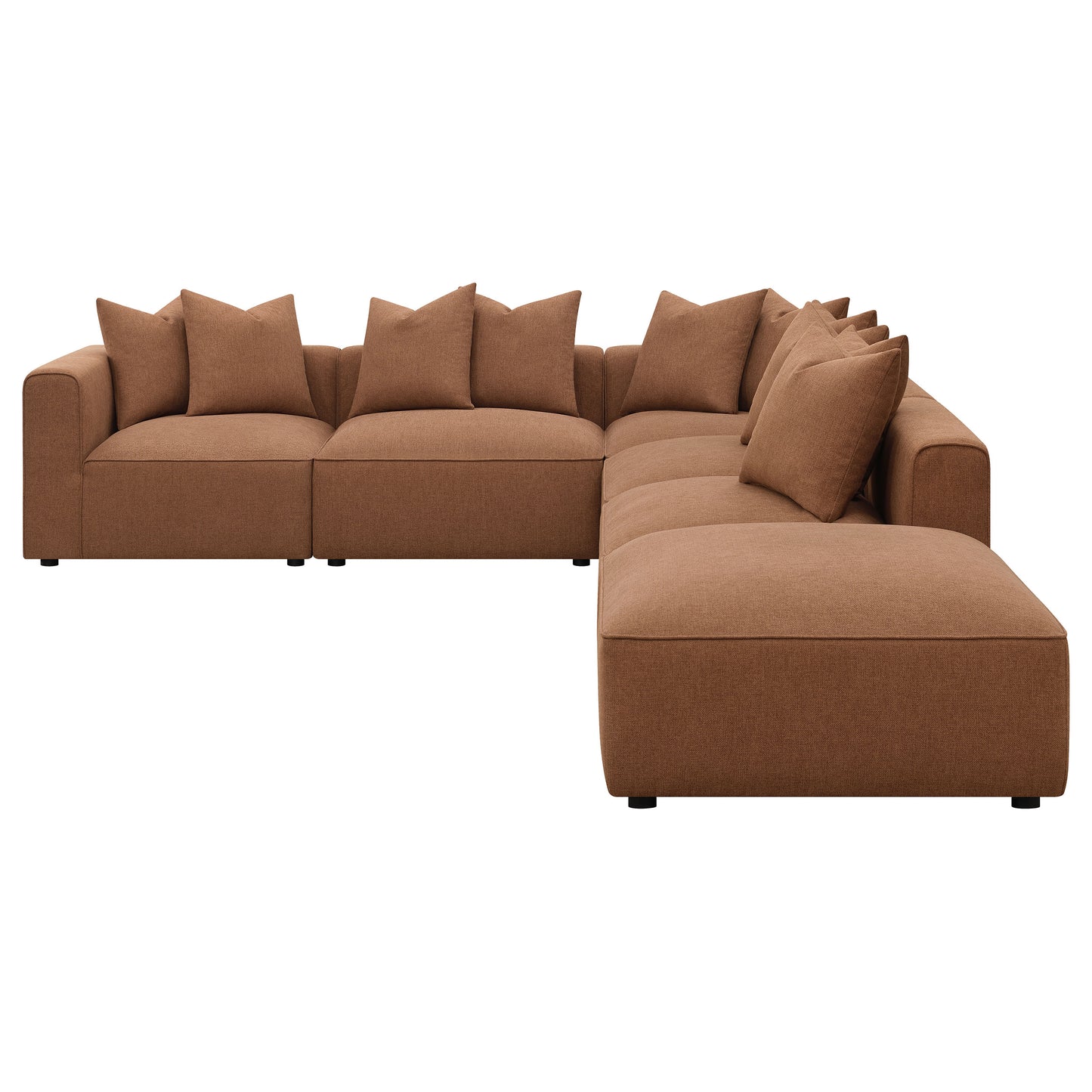 donna 6-piece upholstered modular sectional terracotta