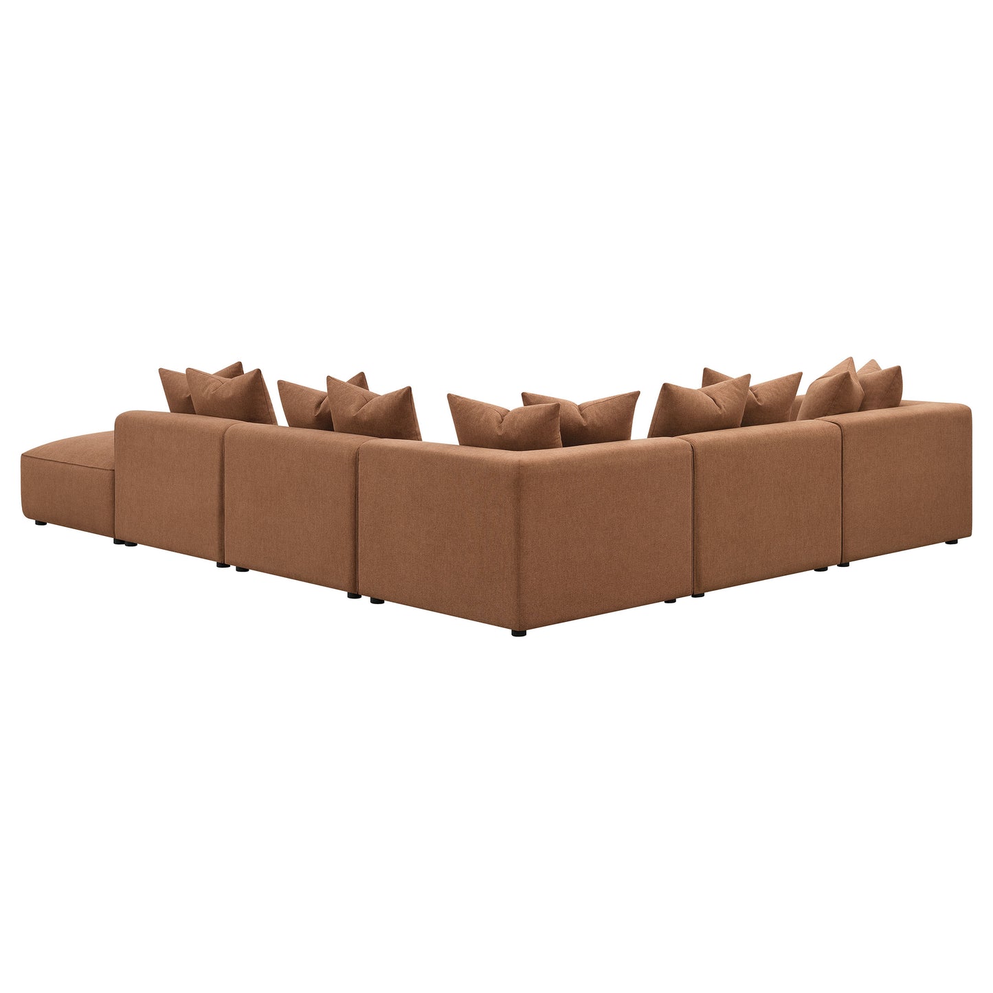 donna 6-piece upholstered modular sectional terracotta