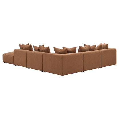 Donna 6-piece Upholstered Modular Sectional Terracotta