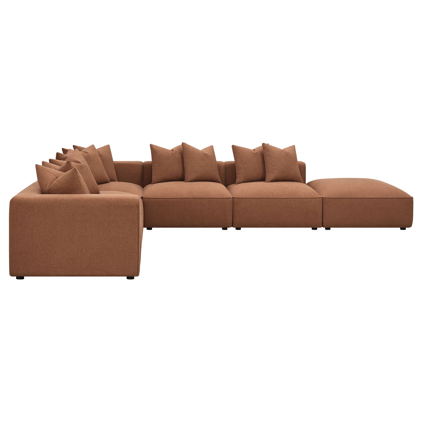 donna 6-piece upholstered modular sectional terracotta