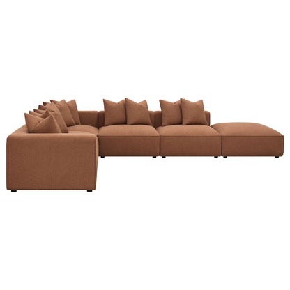 Donna 6-piece Upholstered Modular Sectional Terracotta