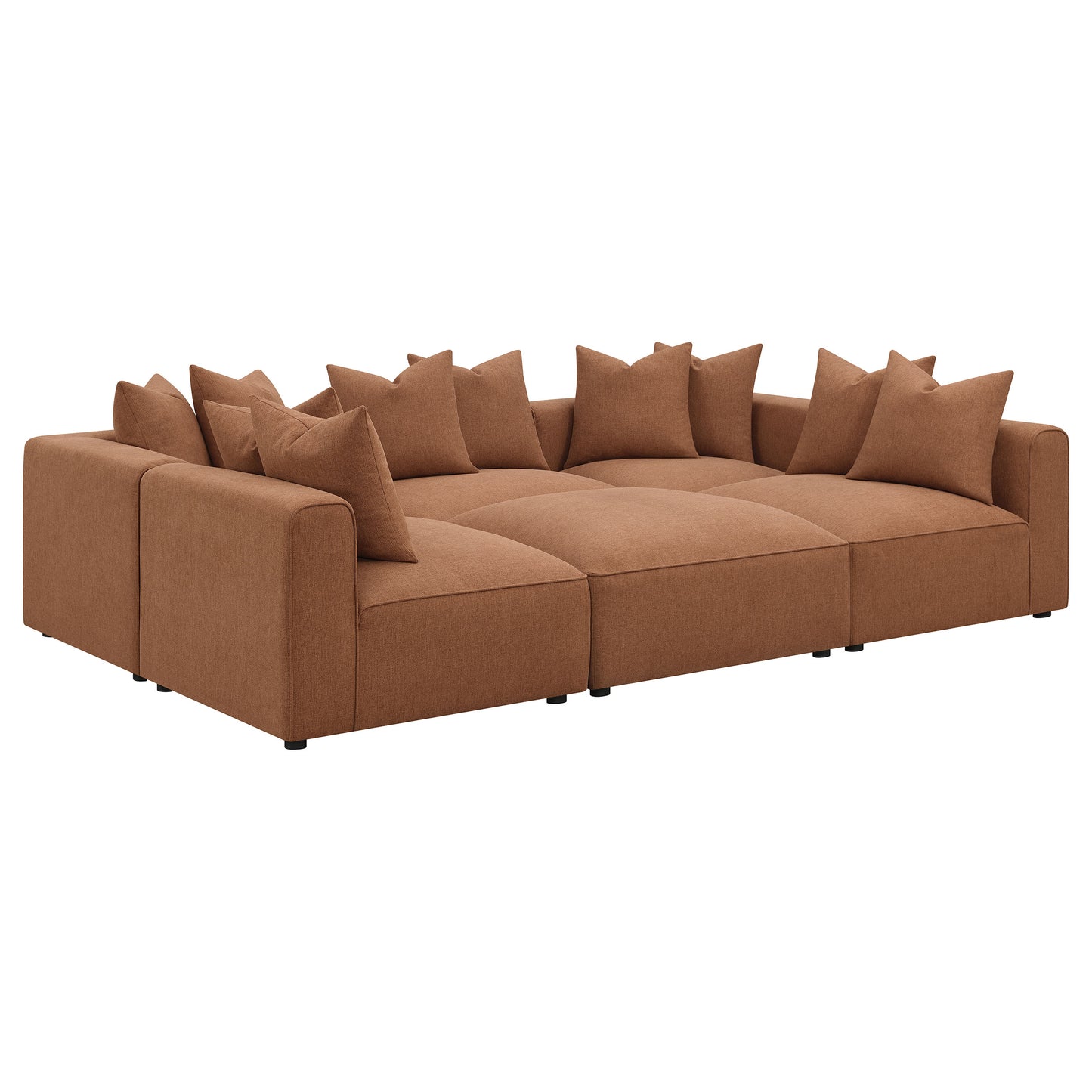 donna 6-piece upholstered modular sectional terracotta