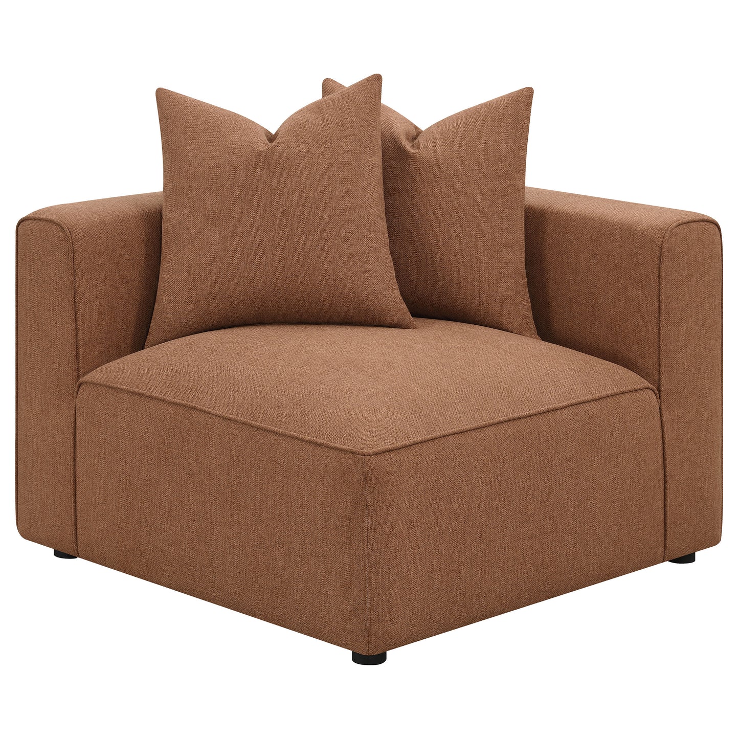 donna 6-piece upholstered modular sectional terracotta