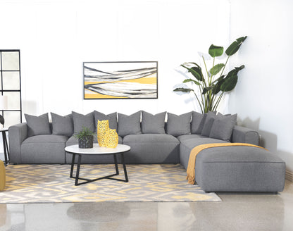 Donna 6-piece Upholstered Modular Sectional Grey